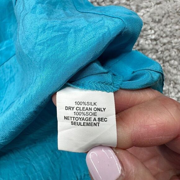 Trina Turk Silk Beaded Embellished Tunic Blue Orange - Picture 5 of 9